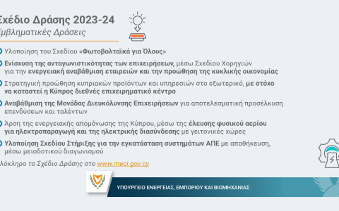 Σχέδιο Δράσης 2023-2024 Υπουργείου Ενέργειας, Εμπορίου και Βιομηχανίας